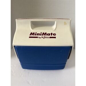 Vintage Cooler Mini Mate‎ By Igloo 1990's Made In USA Retro Purple Blue MiniMate